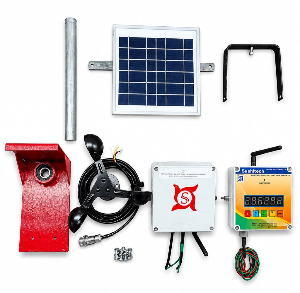 Sushitech ST1024 WS YTL aluminium fan wind speed sensor SLI kit with solar panel, anemometer and display unit